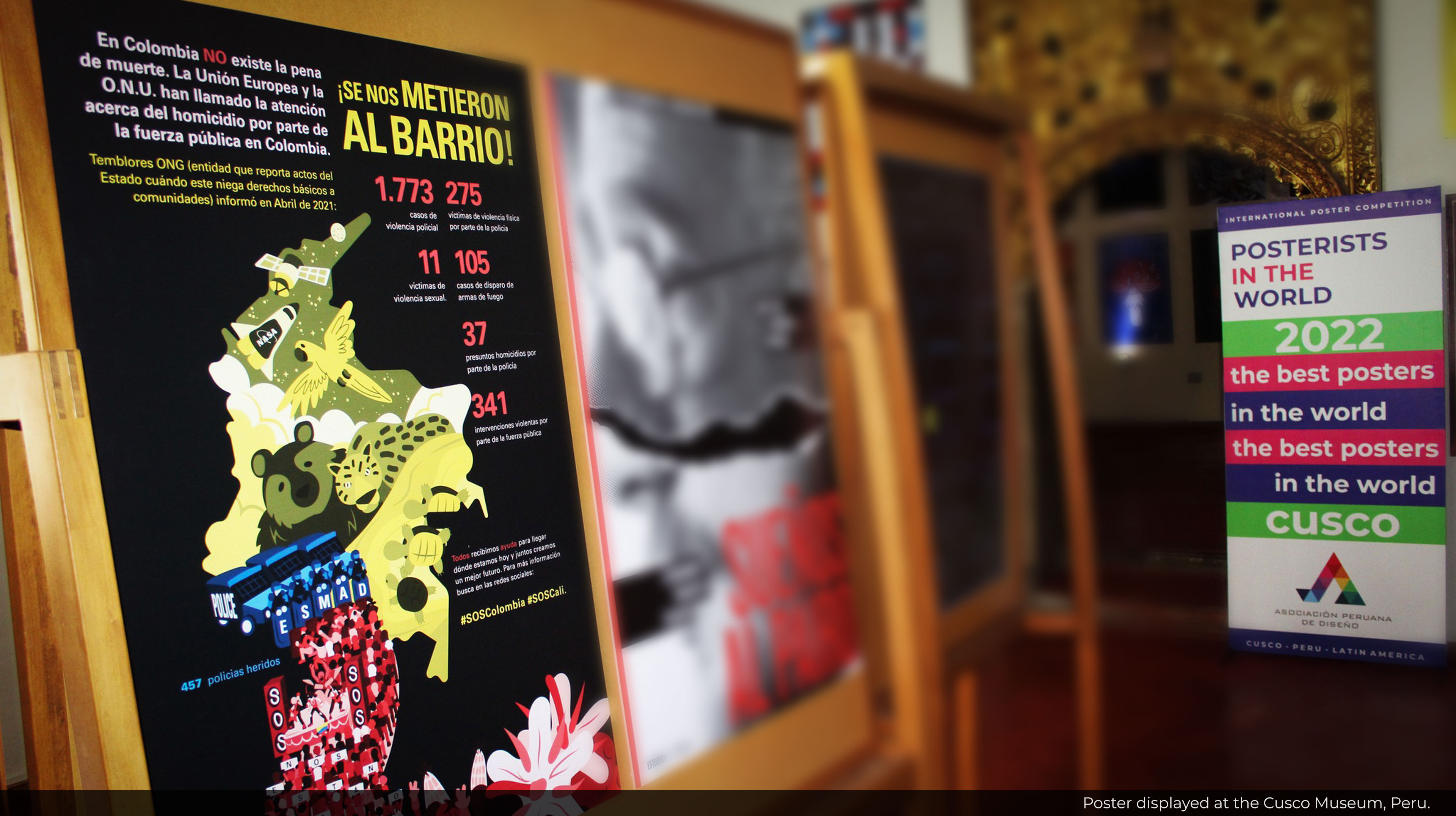 Poster being displayed at the Cusco Museum, Peru.